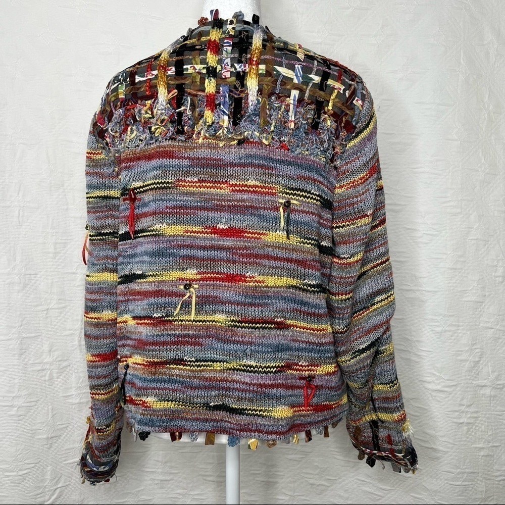 Sandy Starkman Women's  Multi Color Button Down Sweater Knitted Jacket - Picture 3 of 10